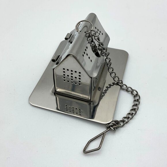 World Market Stainless Steel Tea Infuser for Loose Tea w/Drip Tray NIP - Picture 3 of 6